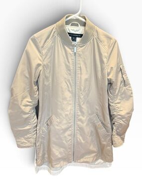 French Connection Beige Longline Bomber Jacket XS